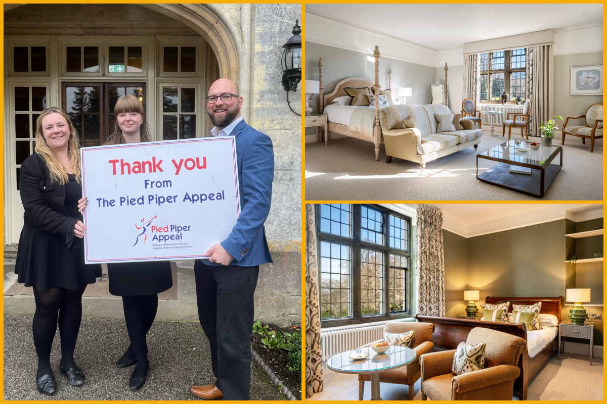 Collage (left to right) Elise Fry, Amy Hatcher and Luke Millikin and bedrooms at The Greenway Hotel & Spa.